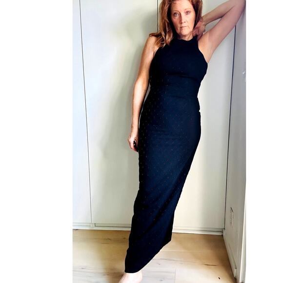 BELLE Badgley Mischka Black Formal Gown Beaded Size 0 Black Tie Party Prom - Picture 1 of 12